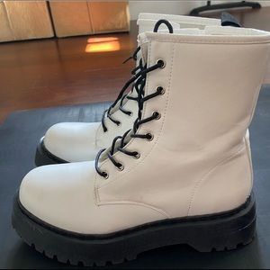 White combat boots